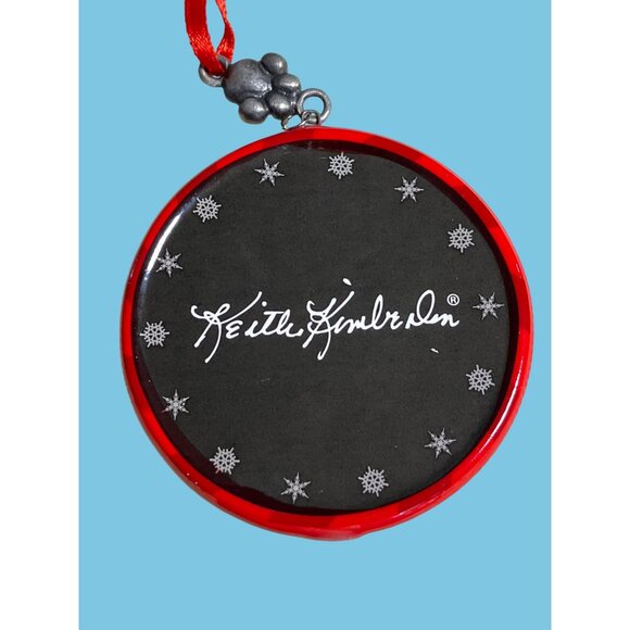 Keith Kimberlin Christmas Ornament W/ Kittens In Santa Hats Red & Black Decor - Picture 6 of 7